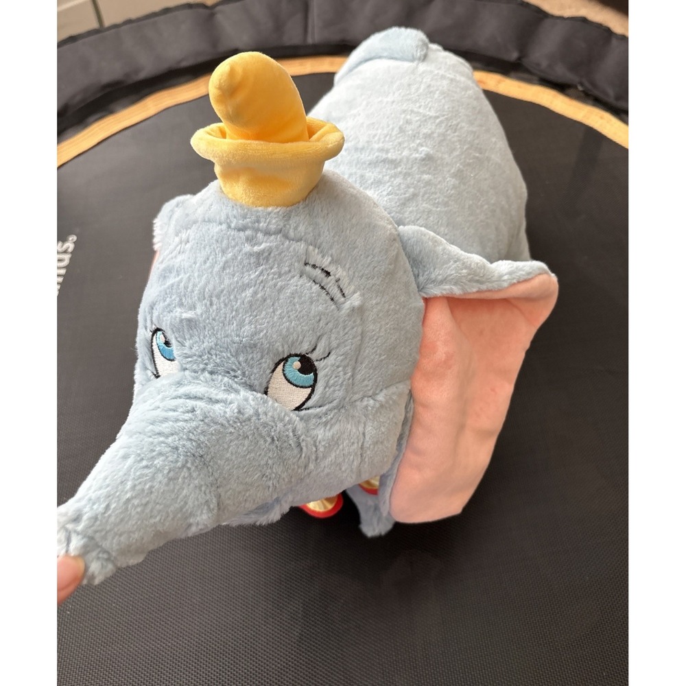 Disney Parks Dumbo Plush Pillow Pal 17" X 19" Flying Elephant Foldable EUC